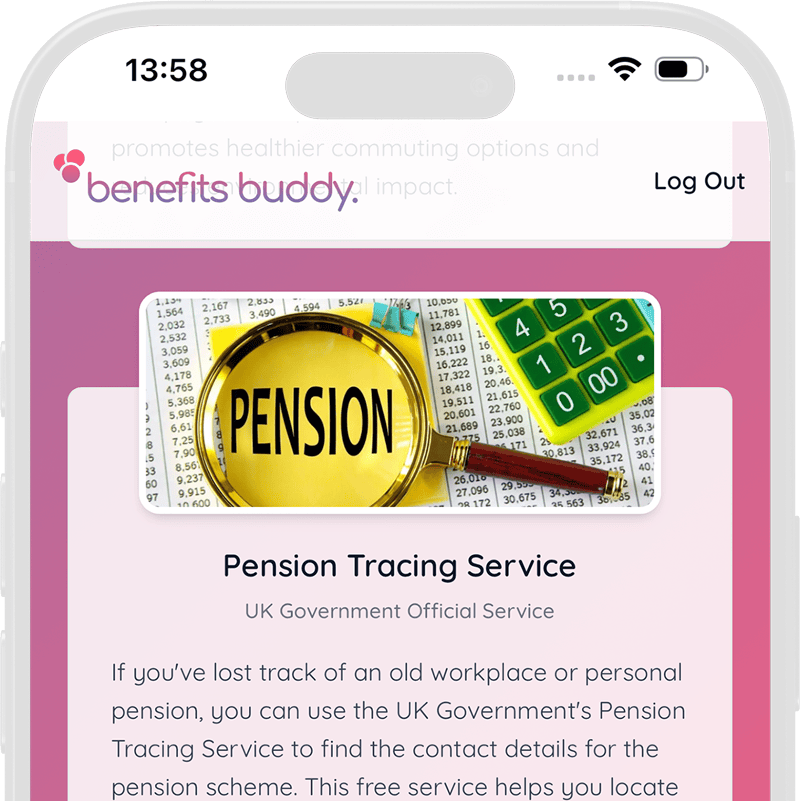 Benefits Hub app screenshot in iphone