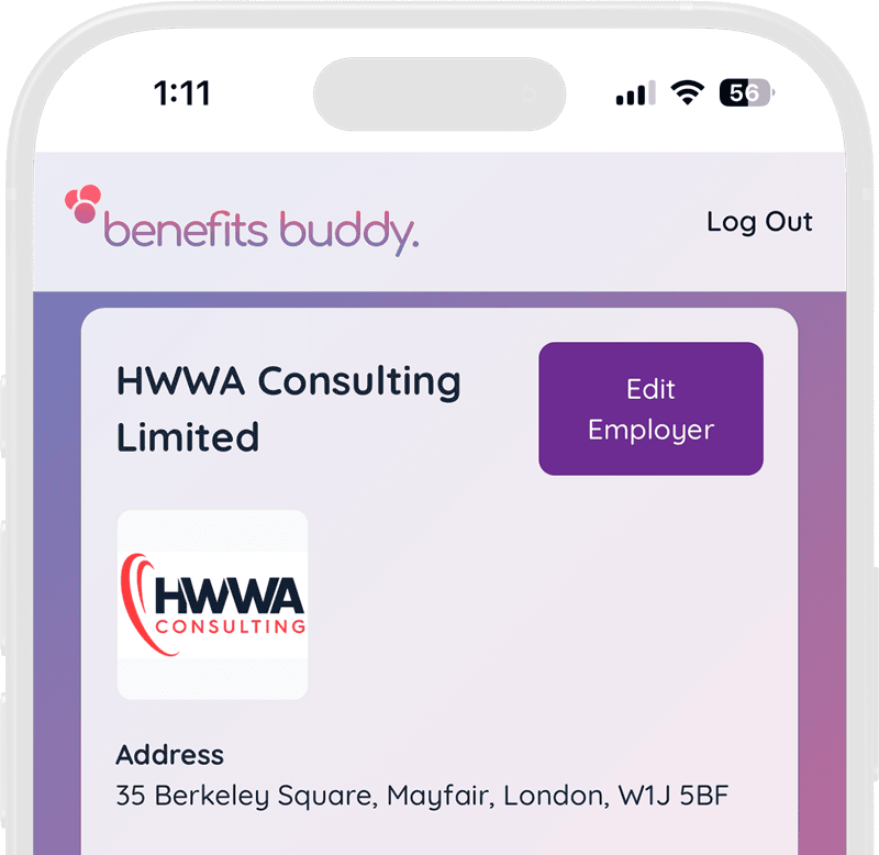 Employer controls screen inside iPhone